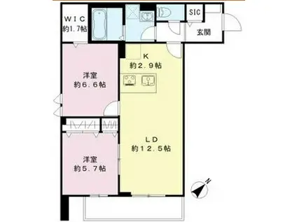 MANSON DE MARINE(2LDK/3階)の間取り写真