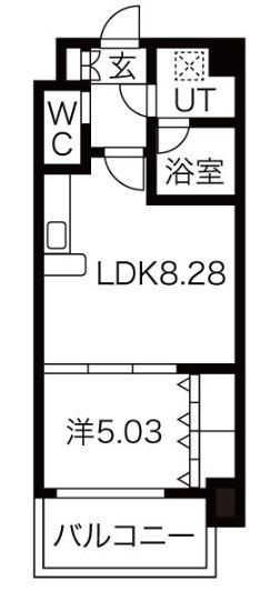 CHOEI65プレジオ中津(1LDK/2階)の間取り写真