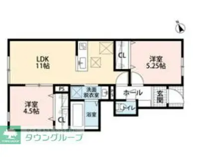 リーブルファイン足立神明(2LDK/1階)の間取り写真