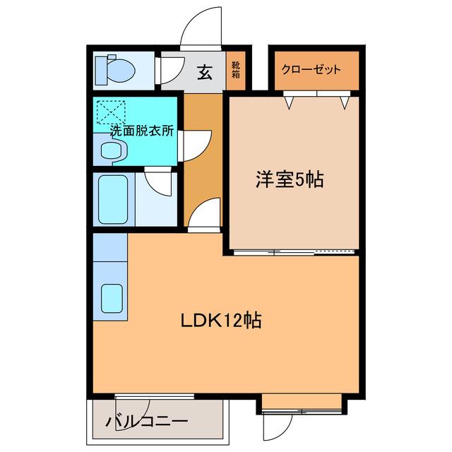 カーサーNOA(1LDK/2階)の間取り写真