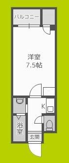 SKグリーンハイツ(1K/1階)の間取り写真
