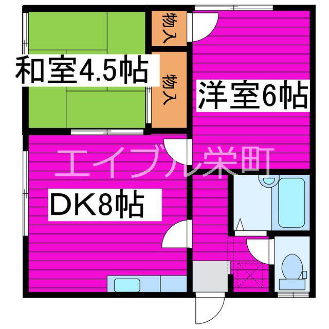 パークハイツA(2LDK/2階)の間取り写真