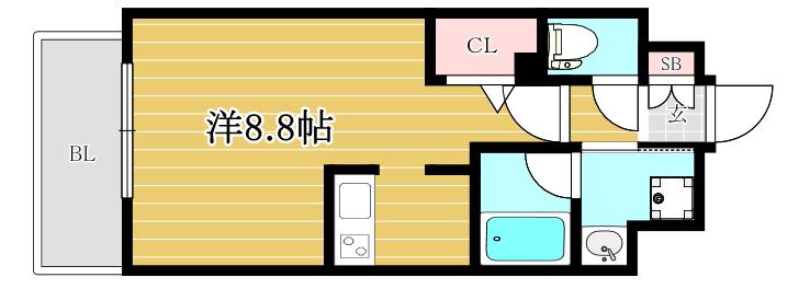 エンクレスト博多駅南SHARE(1K/5階)の間取り写真