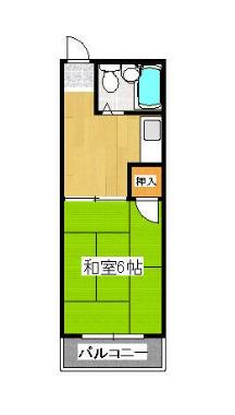 コート錦町(1K/1階)の間取り写真