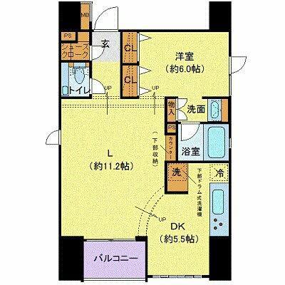 プレール・ドゥーク銀座東(1LDK/5階)の間取り写真
