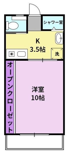 HAJIME(1K/2階)の間取り写真