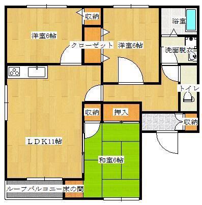 グラン・ディアス(3LDK/1階)の間取り写真