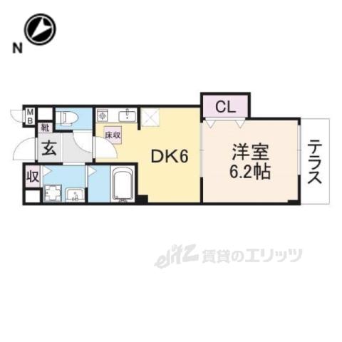 ボヌ-ルレジダンスTM(1DK/1階)の間取り写真