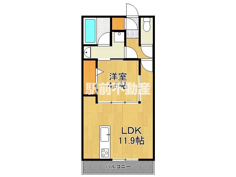 フォーティスMGH(1LDK/2階)の間取り写真
