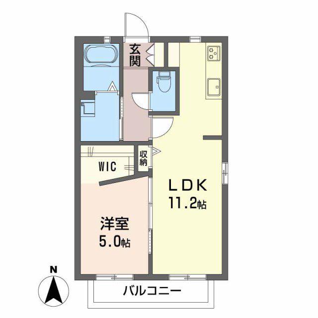 アビタシオン(1LDK/2階)の間取り写真