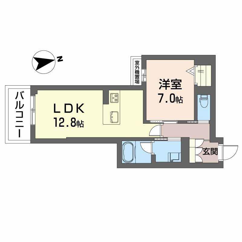 ジェイエイチエスプレミア学園前(1LDK/2階)の間取り写真