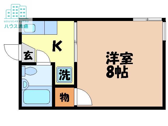 カーサ岡町(1K/1階)の間取り写真