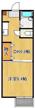ディアス穴生(1DK/1階)の間取り写真