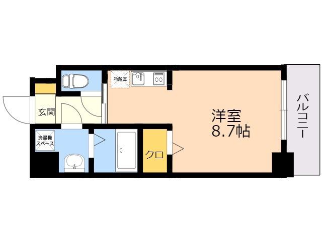 ブレス学研都市(ワンルーム/5階)の間取り写真