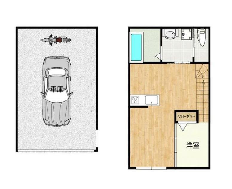 プレステージア原新町(1LDK/1階)の間取り写真