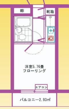 アサカシオン大岡山(ワンルーム/1階)の間取り写真