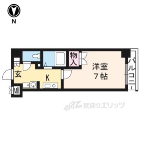ベラジオ御所東(1K/5階)の間取り写真