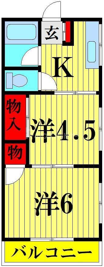 井石コーポ(2K/2階)の間取り写真