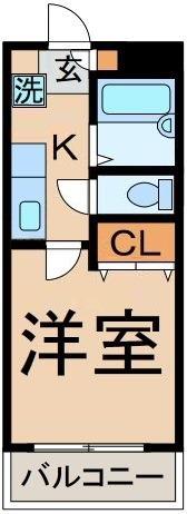 クレセント緑町(1K/3階)の間取り写真