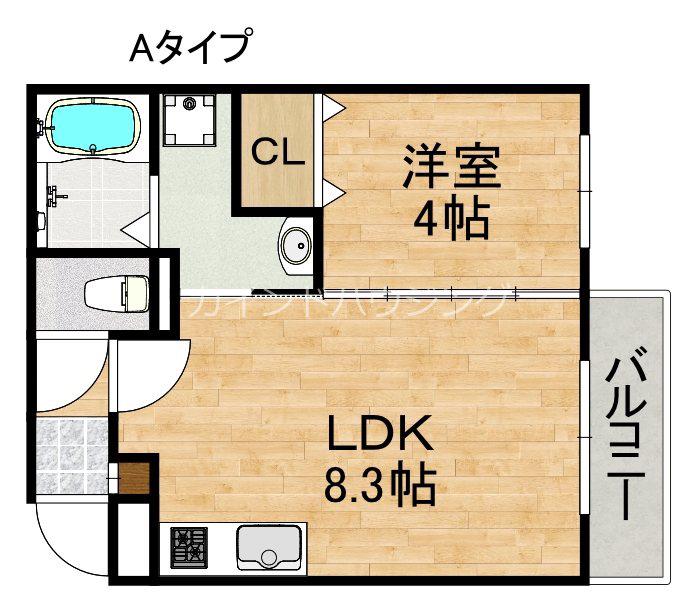 ALEGRIA泉佐野鶴原ノース(1LDK/1階)の間取り写真