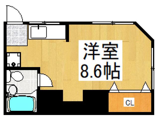 えびす荘(ワンルーム/1階)の間取り写真