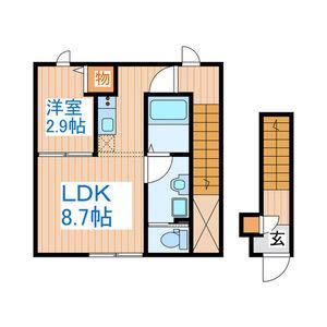 アイ・ウィステリア本塩竈(1LDK/2階)の間取り写真