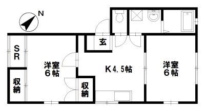 フロイデ祥瑞(2K/2階)の間取り写真
