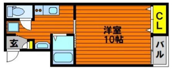 アーバンネット新屋敷(1K/2階)の間取り写真