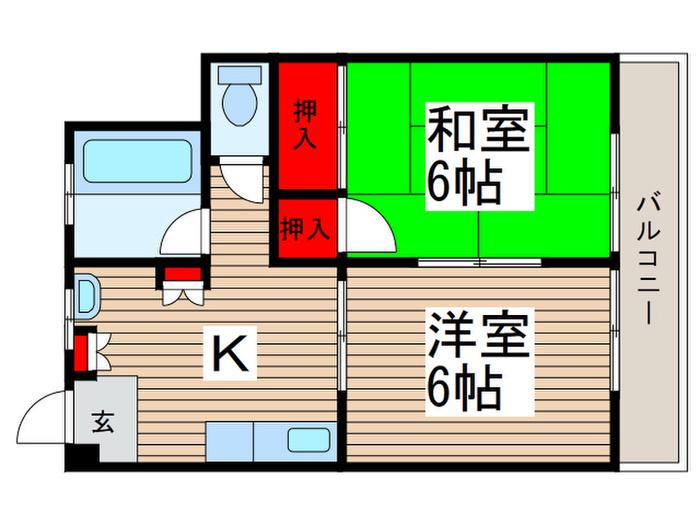 斉藤マンション(2K/3階)の間取り写真