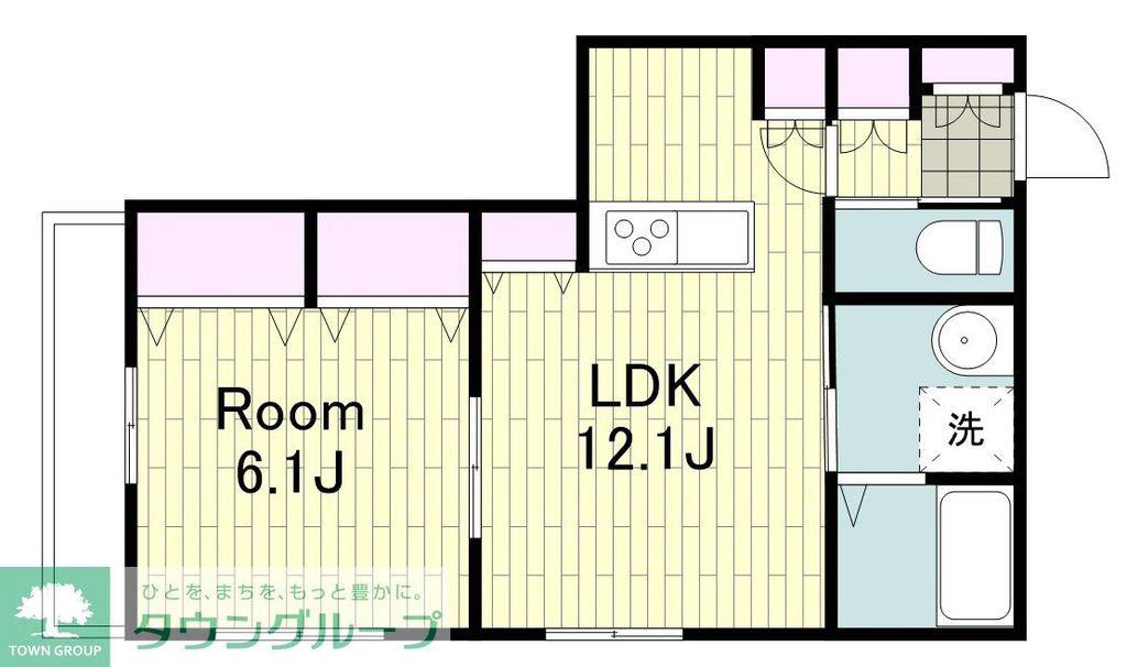 オリエンス(1LDK/1階)の間取り写真