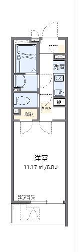 レオネクストさくらブリアン(1K/1階)の間取り写真
