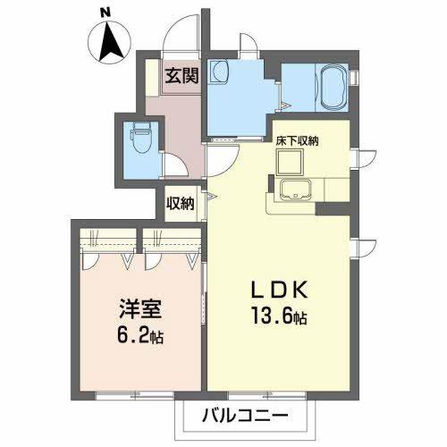 コスモ・ベルグ(1LDK/1階)の間取り写真
