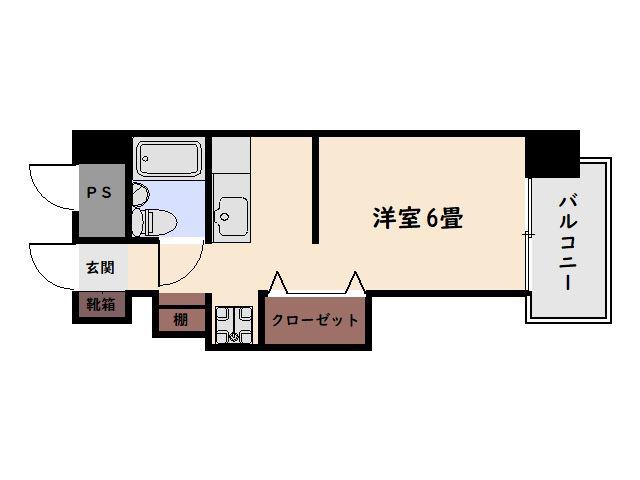 ファッションハイツ城山203号(1K/2階)の間取り写真