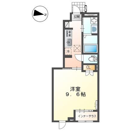 ソラーナ手城(1K/1階)の間取り写真