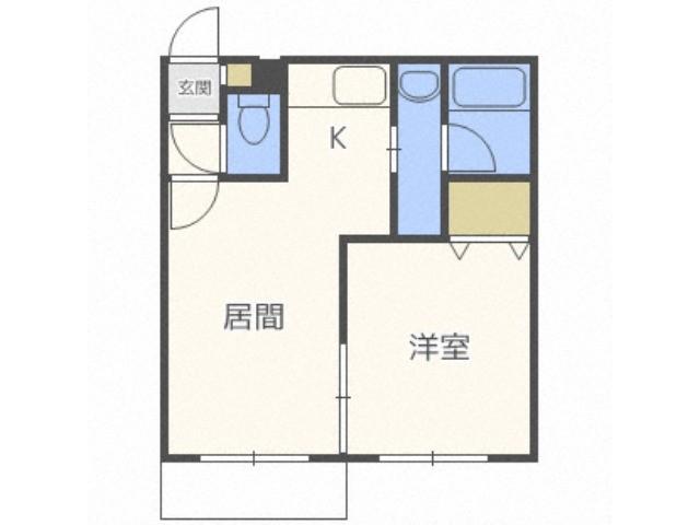 コスモ澄川(1K/2階)の間取り写真