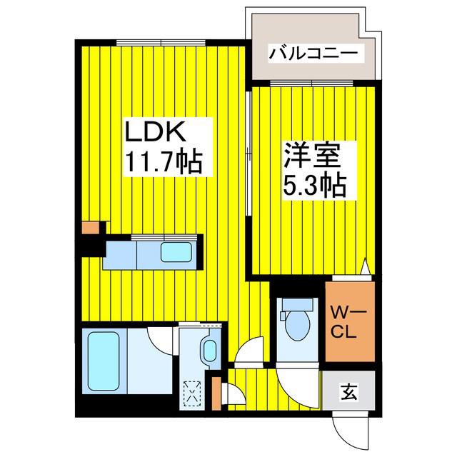 SHELL PIAA N15(1LDK/4階)の間取り写真