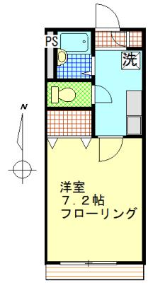 サニープレイス(1K/1階)の間取り写真
