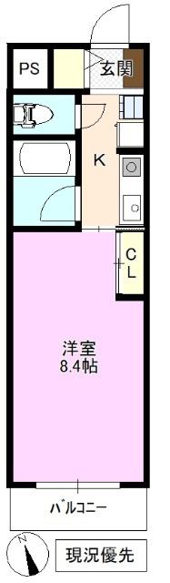 ワコーパレス善光寺下(1K/2階)の間取り写真