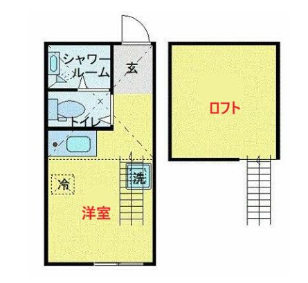 BLISS TERRACE川崎堤根PRIME(ワンルーム/1階)の間取り写真