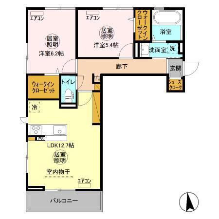 グラナータ(2LDK/2階)の間取り写真