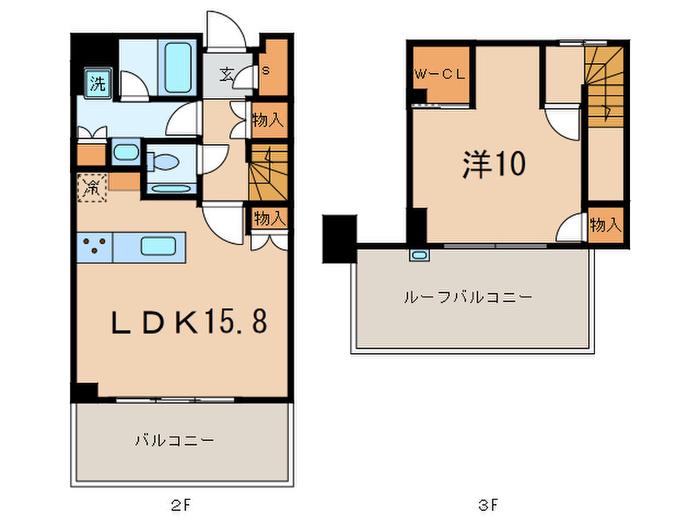 EVERTOW CHOJAMARU(1LDK/2階)の間取り写真
