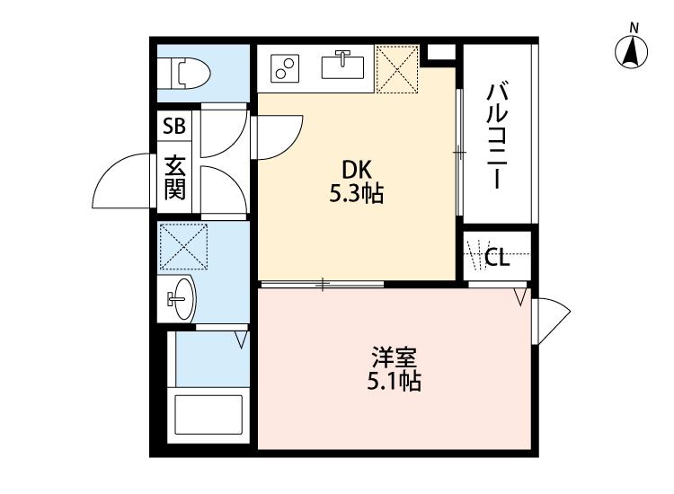 SOLA(1DK/3階)の間取り写真