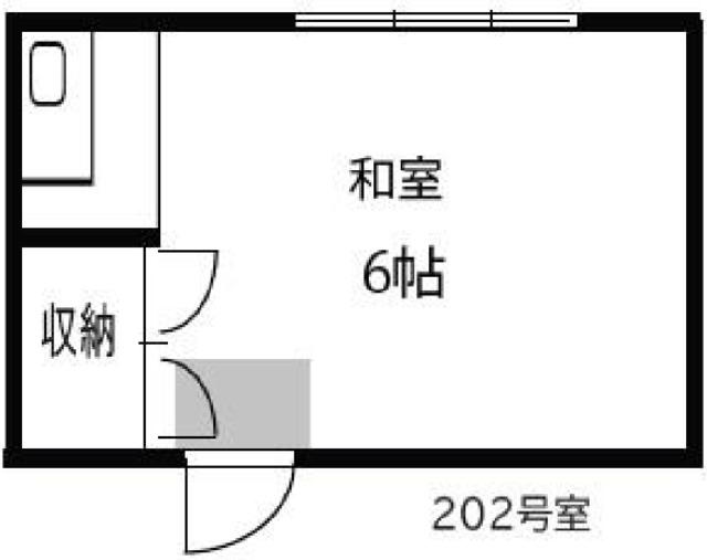 三栄荘(ワンルーム/2階)の間取り写真
