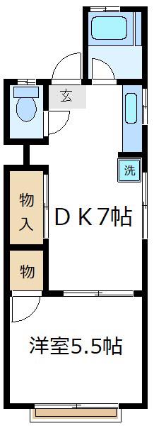第一久松マンション(1DK/2階)の間取り写真