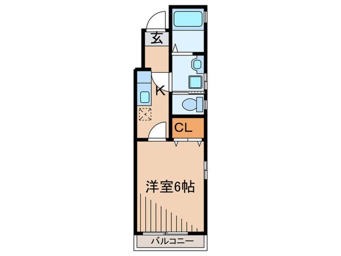 RUHE(1K/1階)の間取り写真