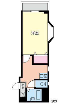 調布FTビル(1K/2階)の間取り写真