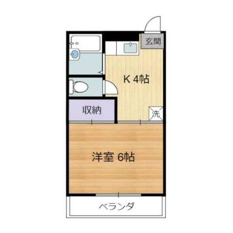 サニータイム菊野台(1K/1階)の間取り写真