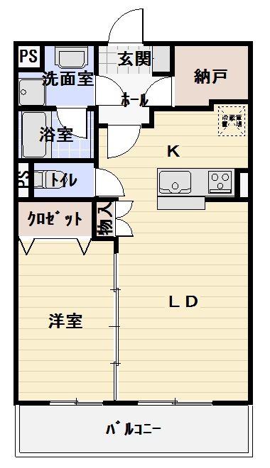 リアルエステート・リヴ(1LDK/1階)の間取り写真