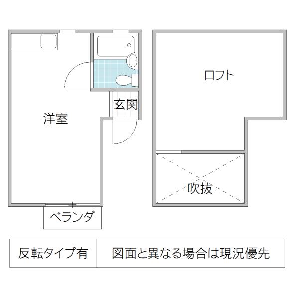 ハイムユングフラウ A棟(ワンルーム/2階)の間取り写真