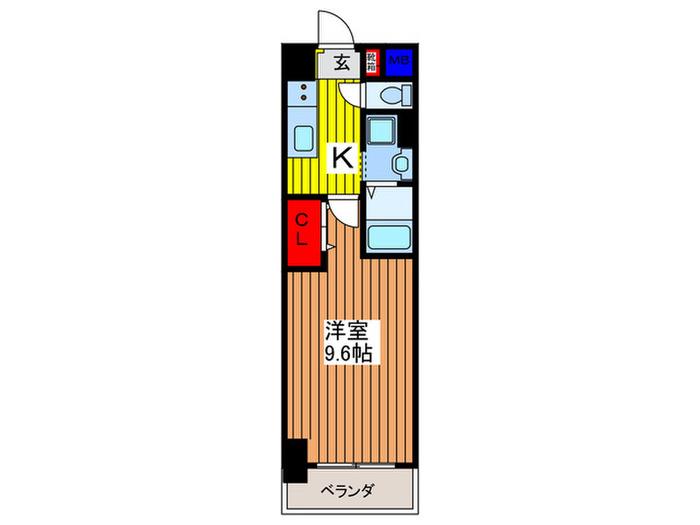 アルティジャーノD SIII(1K/9階)の間取り写真
